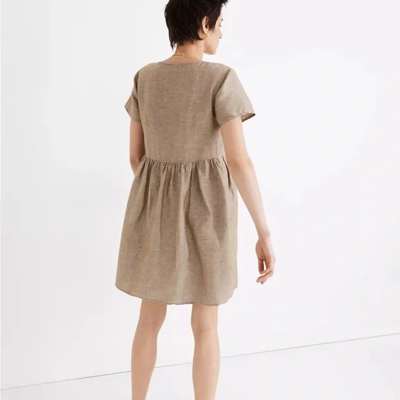 Madewell Linen-Blend Alexandra Button-Front Mini Dress - Picture 3 of 7